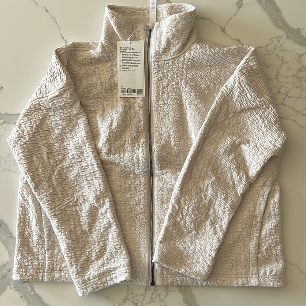 Lululemon Rippled Full Zip Jacket size 10